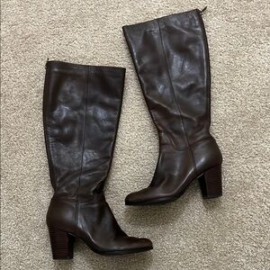 Cole Haan Brown Real Leather Knee-High Boots, 6.5